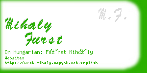 mihaly furst business card